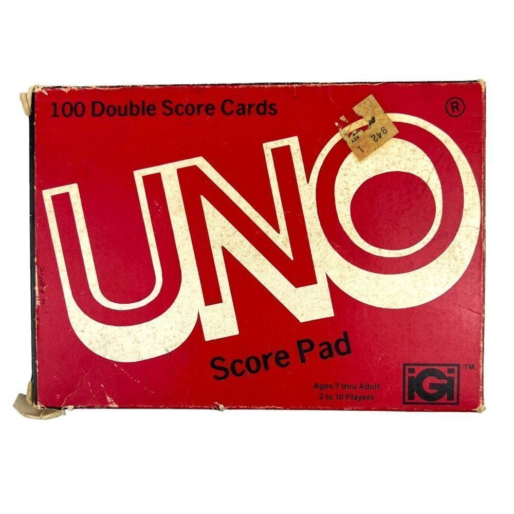 Vintage UNO Card Game 1978 Double Score Cards Pad #4001 Pre-Owned VTG